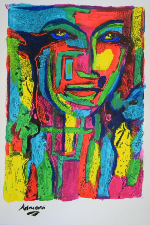 Malerei mit dem Titel "Helga  # 1" von Henk Adriani, Original-Kunstwerk, Acryl