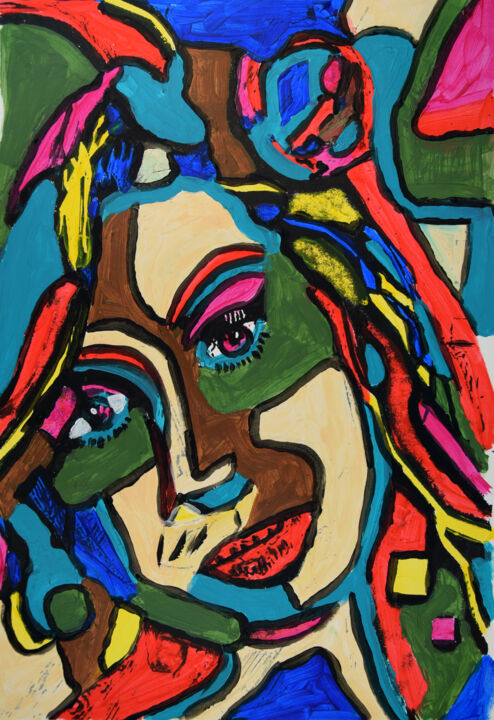 Schilderij getiteld "Amy" door Henk Adriani, Origineel Kunstwerk, Acryl