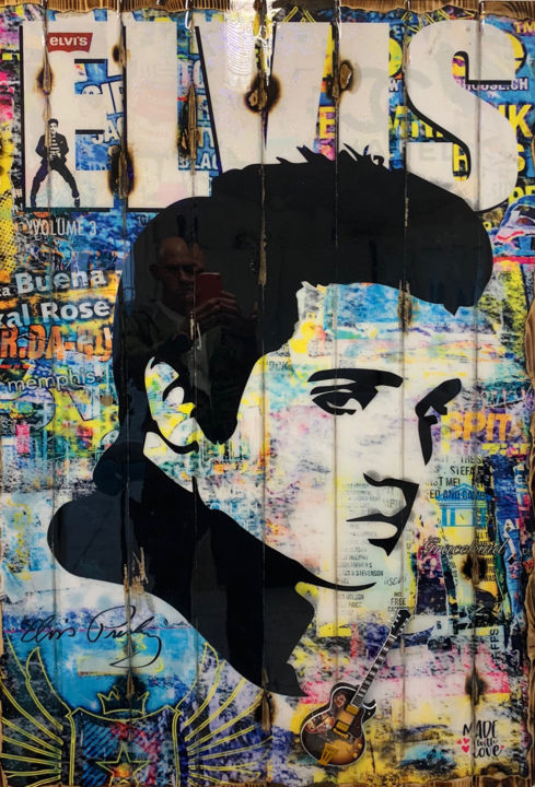 Коллажи под названием "Elvis Presley 1968" - Adriano Cuencas, Подлинное произведение искусства, Коллажи