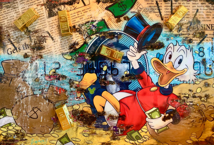 Collages titled "(SOLD) Uncle Scroog…" by Adriano Cuencas, Original Artwork, Collages