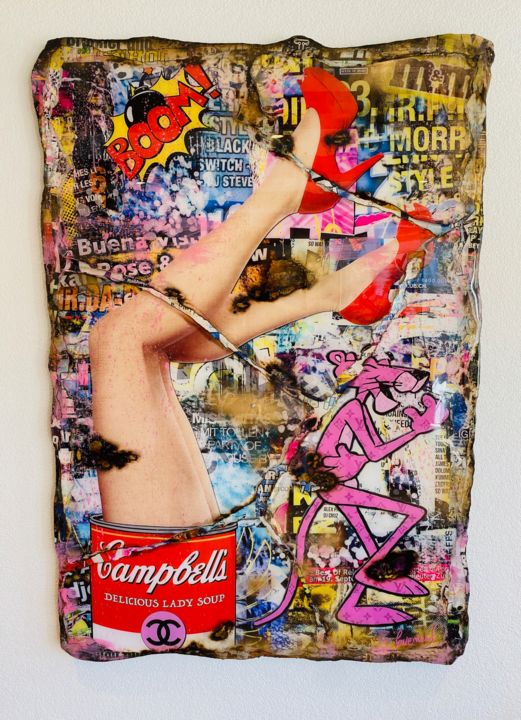 Collages intitulée "(SOLD) Delicious La…" par Adriano Cuencas, Œuvre d'art originale, Collages