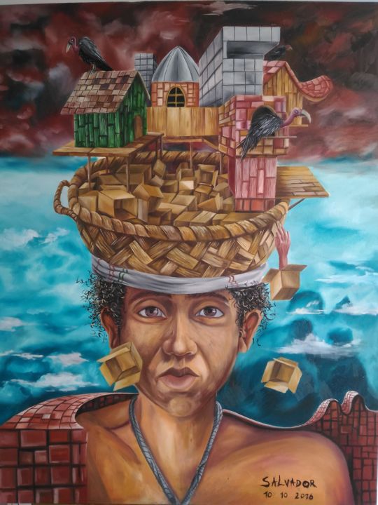 Ζωγραφική με τίτλο "Residêncial para ab…" από Adriano Salvador, Αυθεντικά έργα τέχνης, Λάδι