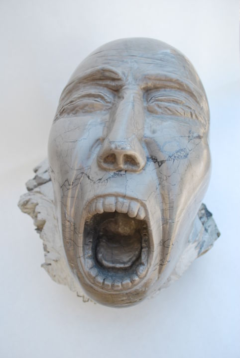 Sculpture titled "Non sono quello che…" by Adriano Veldorale, Original Artwork, Stone