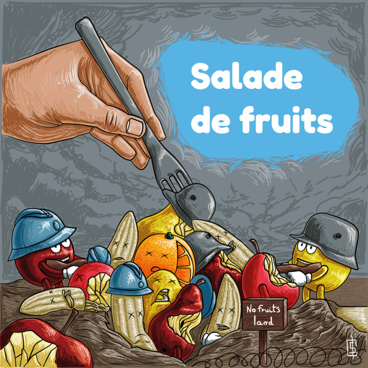 Digital Arts titled "Salade de fruits" by Adrien Cambien, Original Artwork, 2D Digital Work