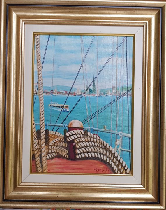 Painting titled "CORDAGES" by Francois Manche, Original Artwork