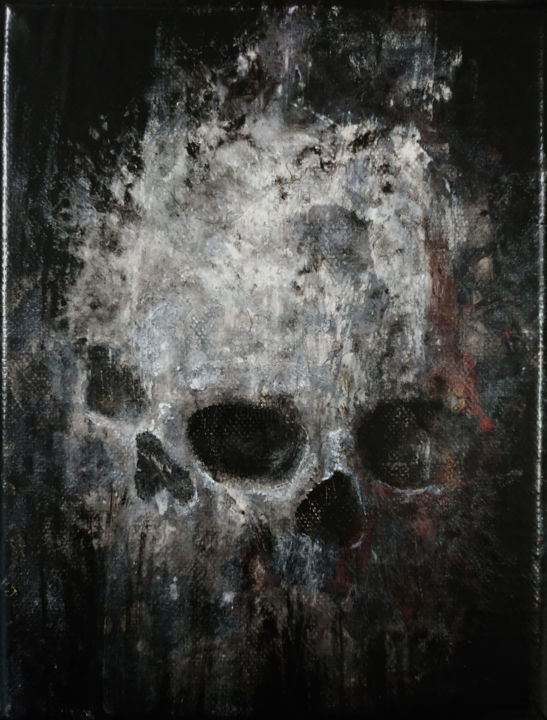 Ζωγραφική με τίτλο "Double Skull" από Adrien Conrad, Αυθεντικά έργα τέχνης, Ακρυλικό