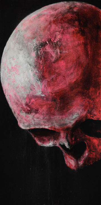 Malarstwo zatytułowany „Blood Moon” autorstwa Adrien Conrad, Oryginalna praca, Akryl