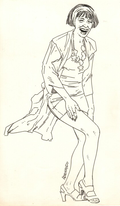 Drawing titled "Desenho 2" by Adrovando Claro, Original Artwork, Ink