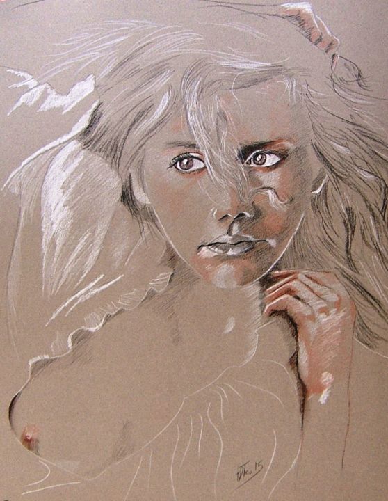 Dessin intitulée "10-03-2015." par Adtheo, Œuvre d'art originale,