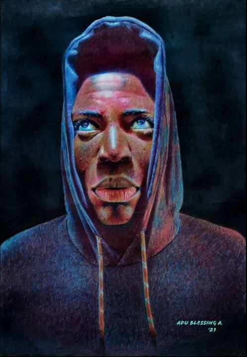 "EXPECTATIONS" başlıklı Resim Adu Adeyinka tarafından, Orijinal sanat, Tükenmez kalem