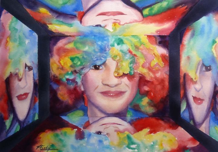 Painting titled "carnaval." by Adyne Gohy, Original Artwork, Oil