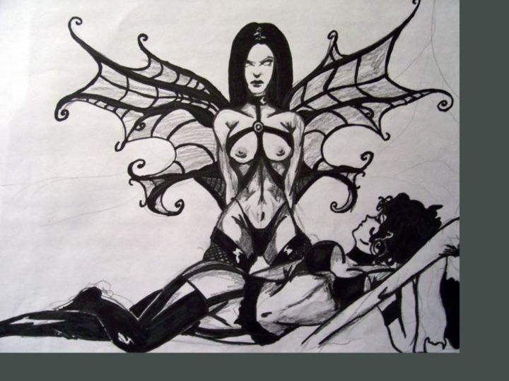 Painting titled "SUCCUBUS" by Jamie Zentmyer, Original Artwork