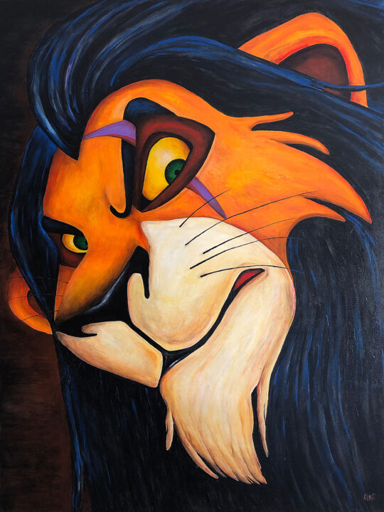 Painting titled "Scar" by Aega Artist, Original Artwork, Acrylic