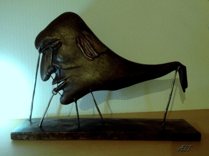 Skulptur mit dem Titel "The Sleep" von Ælt (Atelier Lebrun Transinne), Original-Kunstwerk, Metalle