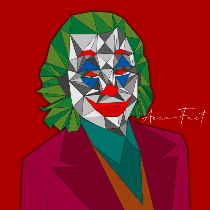 Arts numériques intitulée "Joker liner" par Aero-Fact, Œuvre d'art originale, Peinture numérique