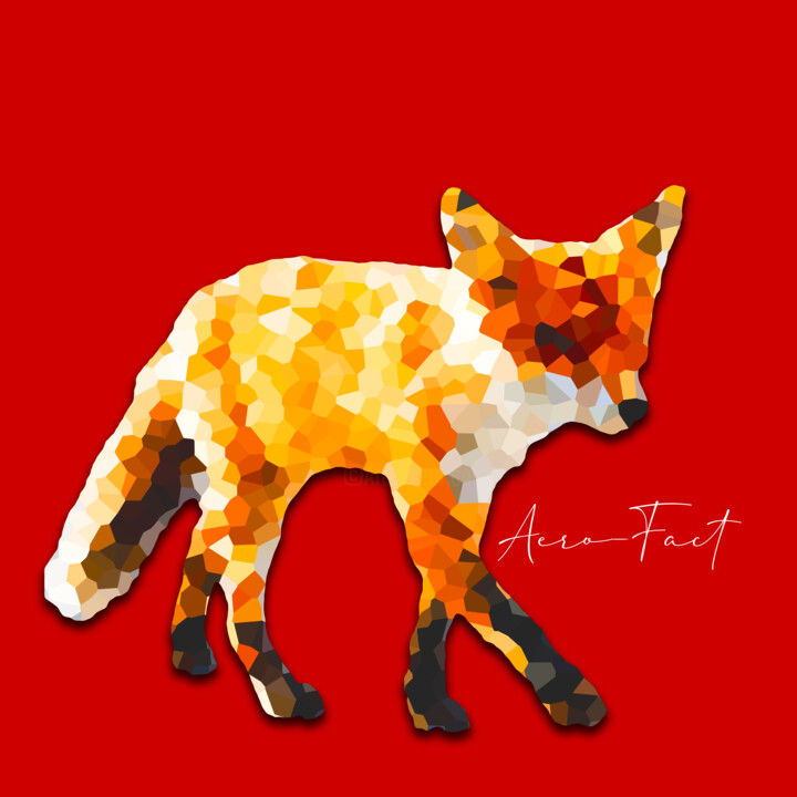 Arts numériques intitulée "Fox liner" par Aero-Fact, Œuvre d'art originale, Peinture numérique
