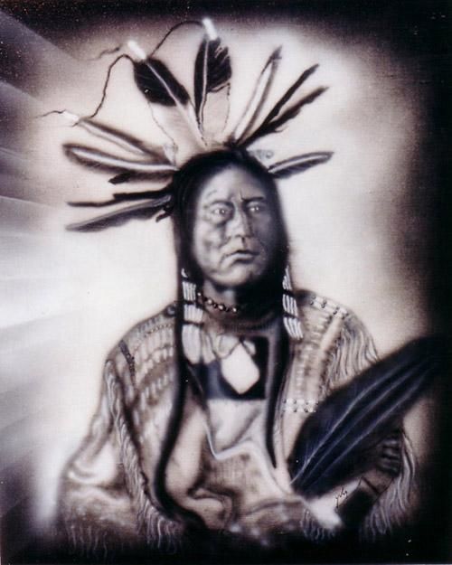 Peinture intitulée "Amérindien" par Yves Corona, Œuvre d'art originale