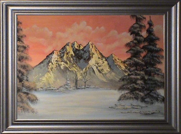 Malerei mit dem Titel "Winter sunrise" von Silvio Manuel Aerogy, Original-Kunstwerk