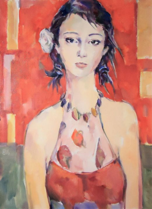 Painting titled "WOMAN 48 / NINA /" by Vale Ovchinnikov, Original Artwork, Oil