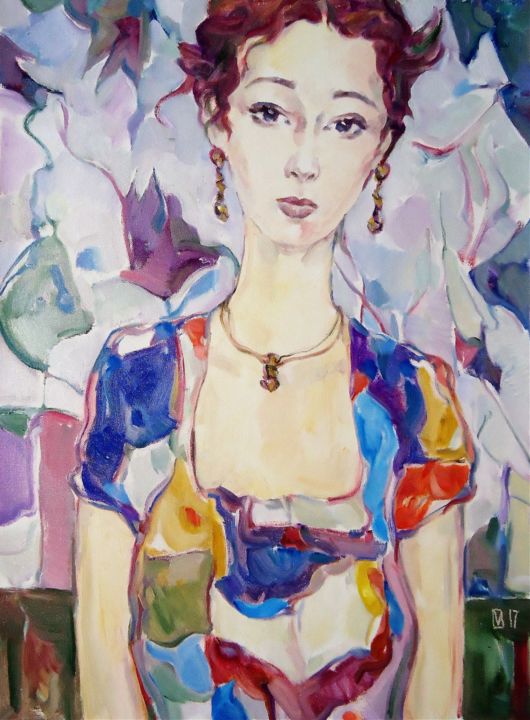 Painting titled "WOMAN 107 / INESSA /" by Vale Ovchinnikov, Original Artwork, Oil