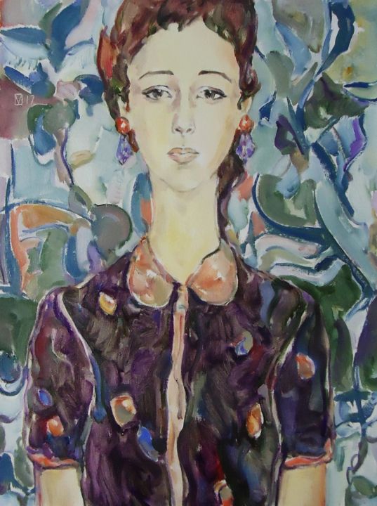 Painting titled "WOMAN 119 / CHRISTA…" by Vale Ovchinnikov, Original Artwork, Oil