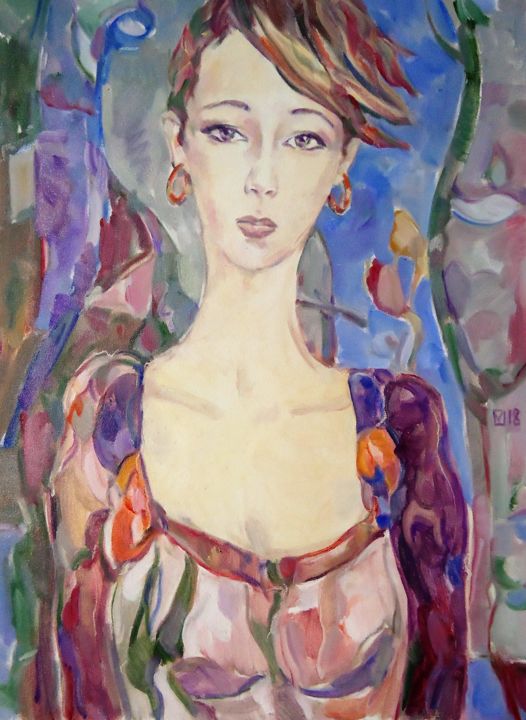 绘画 标题为“WOMAN 126 / ISOLDA /” 由Vale Ovchinnikov, 原创艺术品, 油