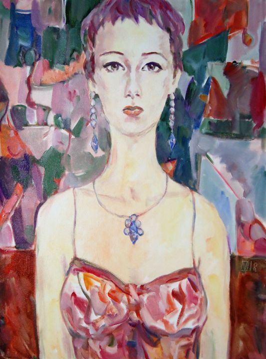 Ζωγραφική με τίτλο "WOMAN 127 / SASKIA /" από Vale Ovchinnikov, Αυθεντικά έργα τέχνης, Λάδι