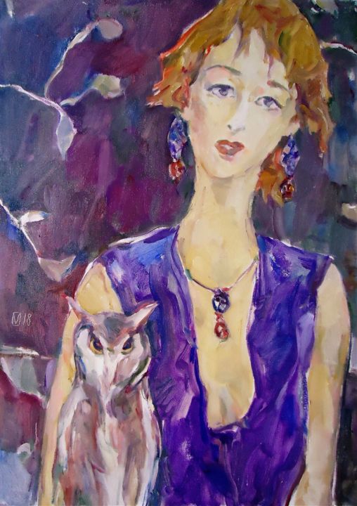 Painting titled "WOMAN 136 / MILVA /" by Vale Ovchinnikov, Original Artwork, Oil