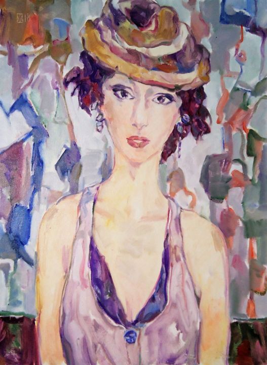 Painting titled "WOMAN 137 / FELICIA…" by Vale Ovchinnikov, Original Artwork, Oil