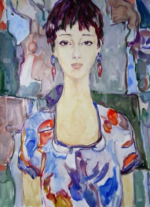 Painting titled "WOMAN 149 / KEILA /" by Vale Ovchinnikov, Original Artwork, Oil