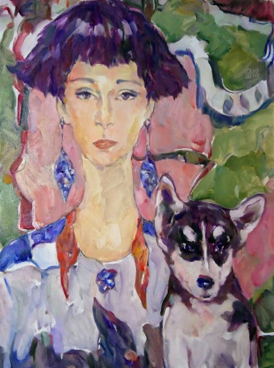 Painting titled "WOMAN 134 / CAROLIN…" by Vale Ovchinnikov, Original Artwork, Oil