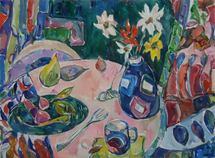 Картина под названием "STILL LIFE 234" - Vale Ovchinnikov, Подлинное произведение искусства, Масло