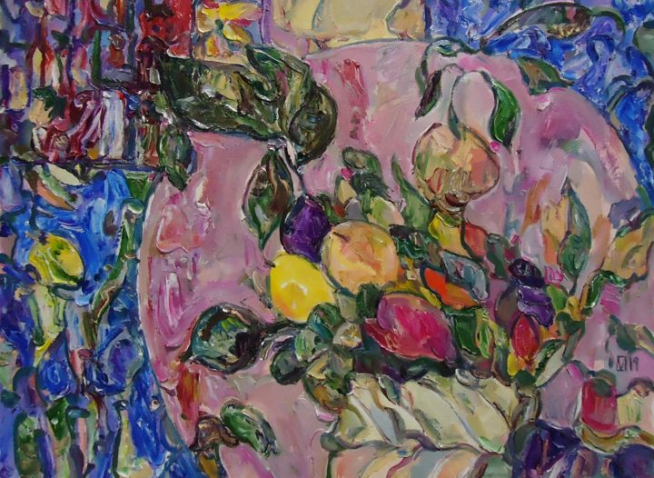 Painting titled "STILL LIFE 359 / af…" by Vale Ovchinnikov, Original Artwork, Oil