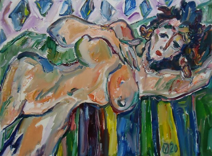 Painting titled "ODALISQUE 165" by Vale Ovchinnikov, Original Artwork, Oil