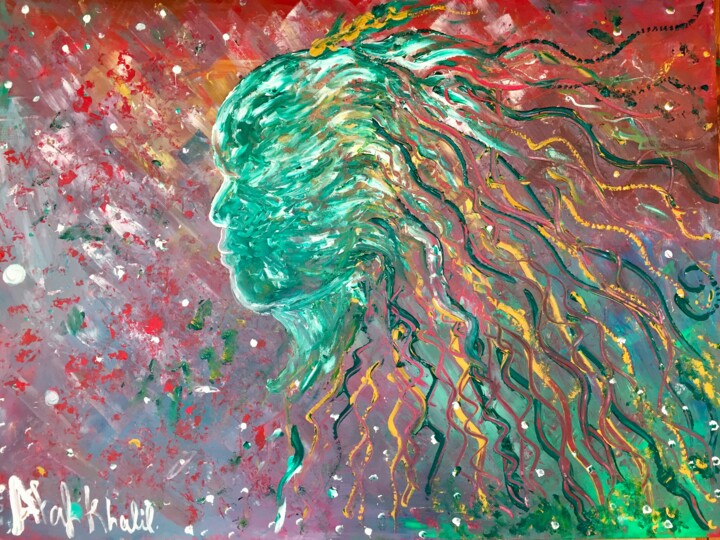 Painting titled "You are the Big Bang" by Afaf Khalil, Original Artwork, Acrylic