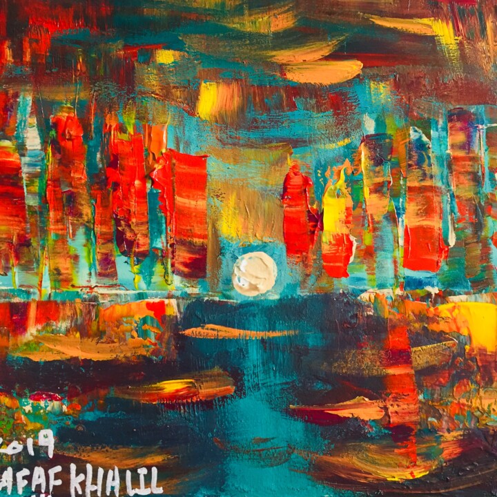 Malerei mit dem Titel "Light Melody" von Afaf Khalil, Original-Kunstwerk, Acryl