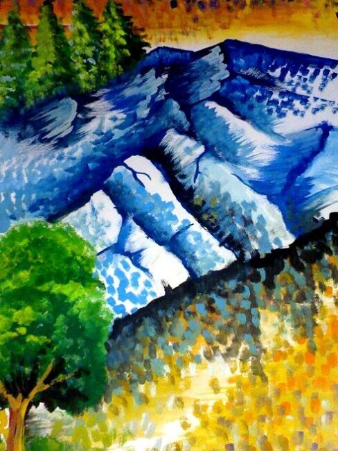 Painting titled "Photons of Nature" by Afaf Khalil, Original Artwork, Watercolor