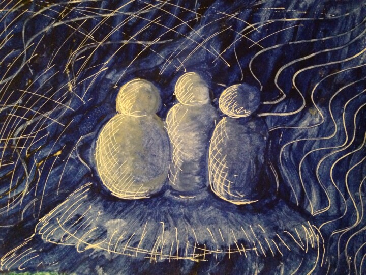 Malarstwo zatytułowany „Night Vision of Pot…” autorstwa Afaf Khalil, Oryginalna praca, Atrament