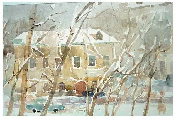 Peinture intitulée "13. Une maison à Mo…" par Alexandra Afanassieva, Œuvre d'art originale