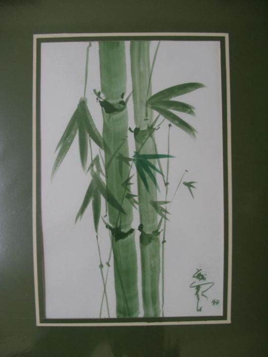 Peinture intitulée "Bamboo Series #1" par Afandi Sariaat, Œuvre d'art originale