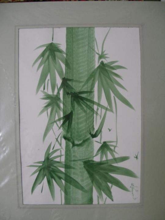 Peinture intitulée "Bamboo Series #2" par Afandi Sariaat, Œuvre d'art originale