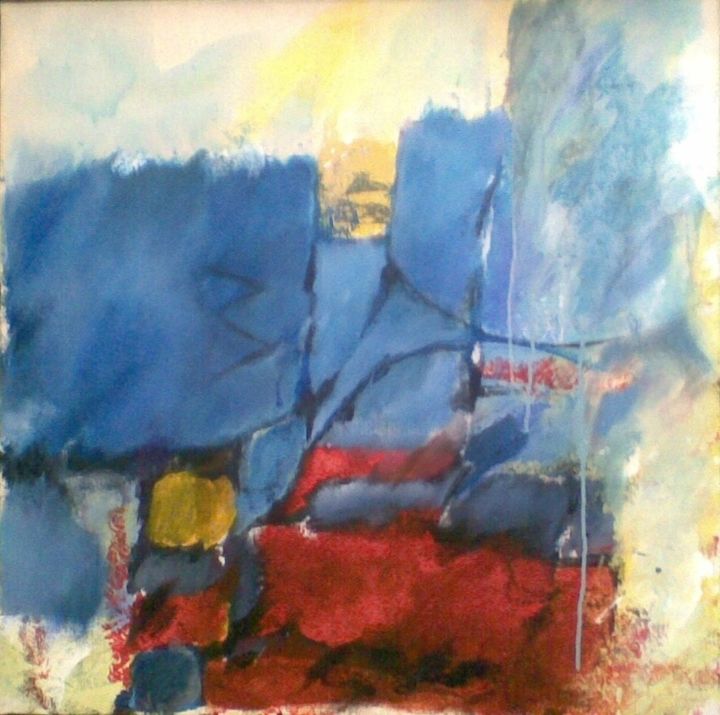 Painting titled "Bleus passion" by Anne Faucher, Original Artwork, Acrylic