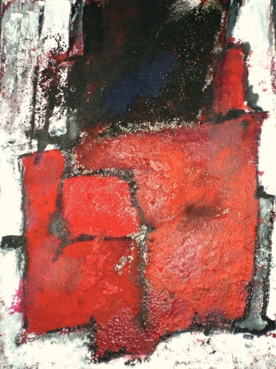 Painting titled "Colère noire - Roug…" by Anne Faucher, Original Artwork, Acrylic