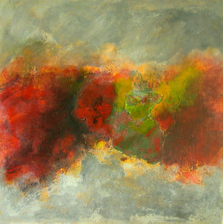 Painting titled "Orage d'automne" by Anne Faucher, Original Artwork, Acrylic
