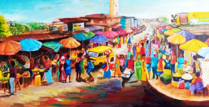 Painting titled "Karakata" by Afeez Siyanbola, Original Artwork, Acrylic