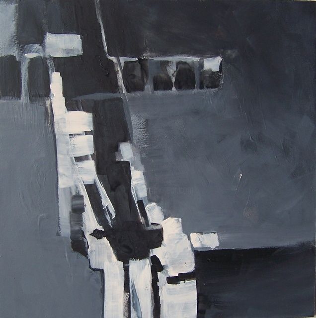 Peinture intitulée "noir_et_blanc,_.JPG" par Anne-Frédérique Ferret, Œuvre d'art originale