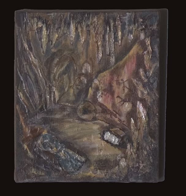 Painting titled "Cuevas detail 2" by Ffmendoza, Original Artwork