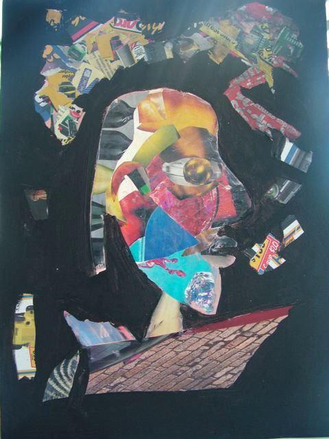 Collages titled "Talking - hablando" by Ffmendoza, Original Artwork