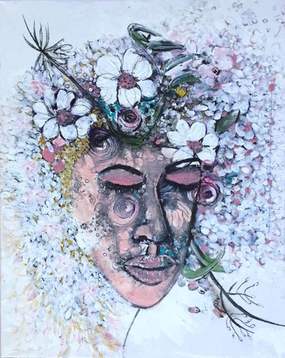 Painting titled "Zen Part I" by Kumi Muttu, Original Art, Acrylic