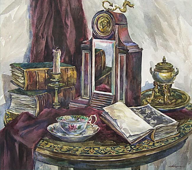 Painting titled "Старинные вещи" by Andrei Mazin, Original Artwork